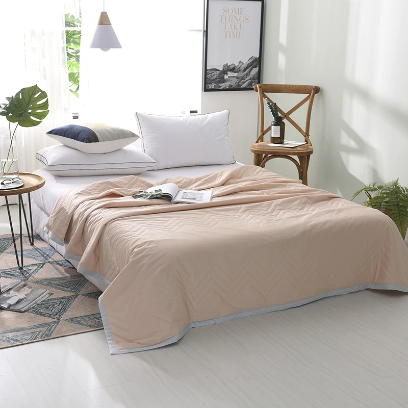 Shyeja 100 Cotton Bedspread Jade Solid Color Throws Blanket Summer