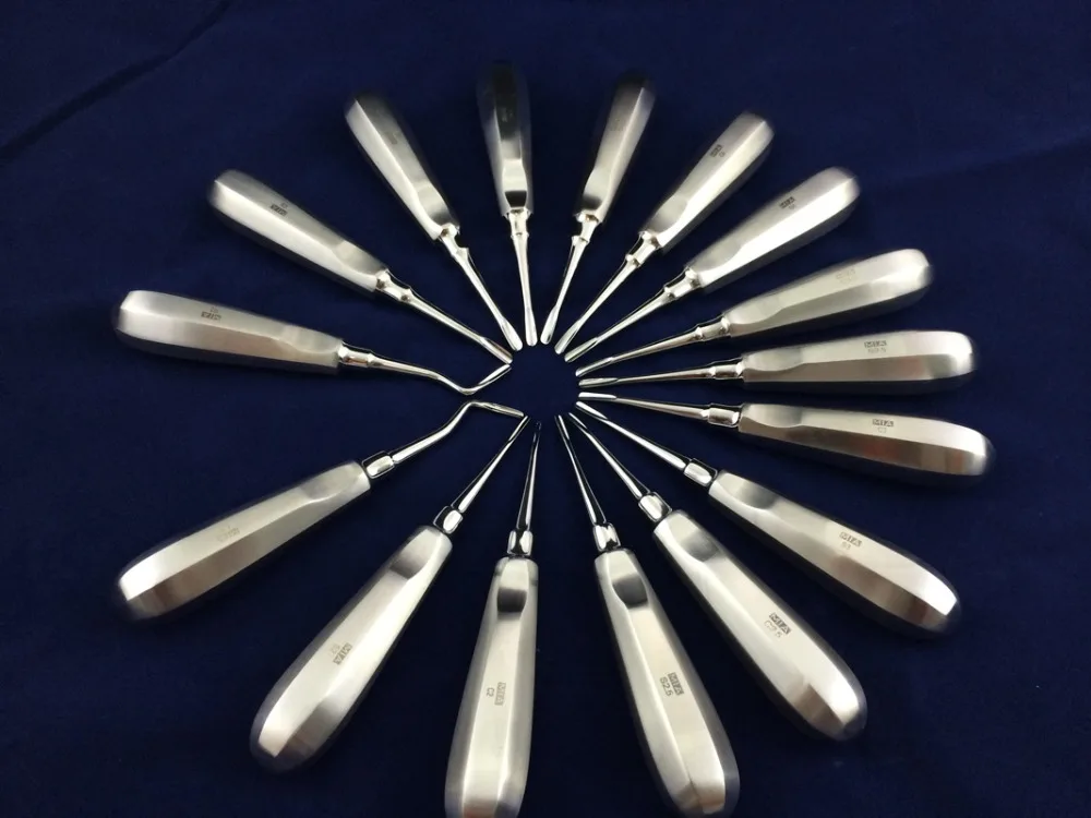 9 high quality stainless steel curved elevator dental instrument