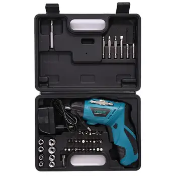 

4.8V Electric Screwdrive Mini Rechargeable Cordless Electric Screwdriver Drill Bit Set w/Lamp Power Tools
