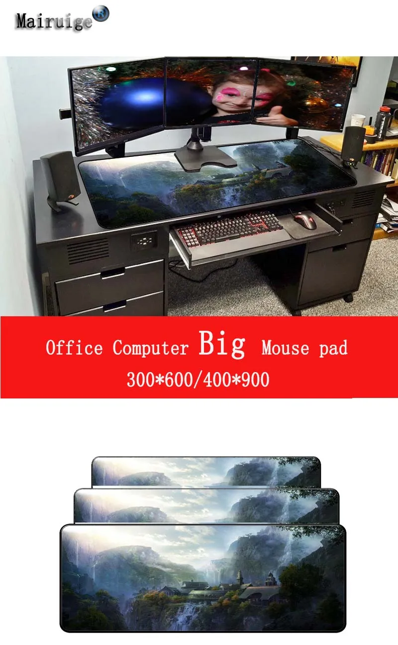  Lord of The Rings Large Gaming Mouse Pad Lock Edge Mouse Mat Keyboard Mat Table Mat Desk Mat for No