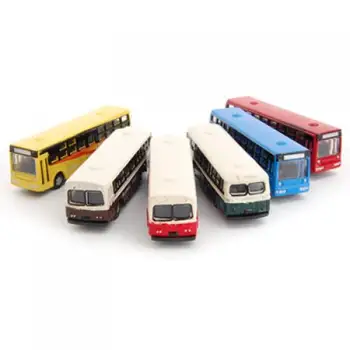 

MagiDeal 6Pcs/Lot Diecast Model Bus Train Layout Railway Street Scenery Scene for School Children Classic Toys Hobbies Gifts