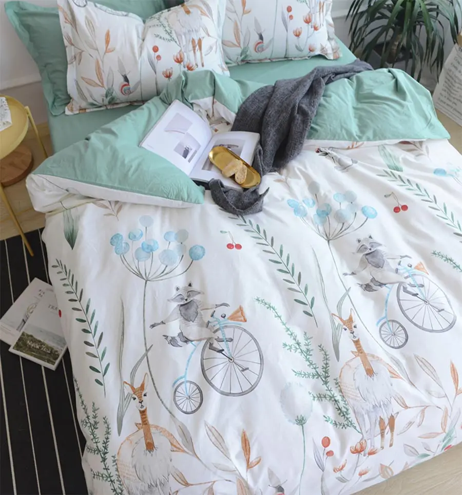 

Cartoon flower single double bedding set teen child kid,twin full queen king cotton bedclothes pillow case bedsheet quilt cover
