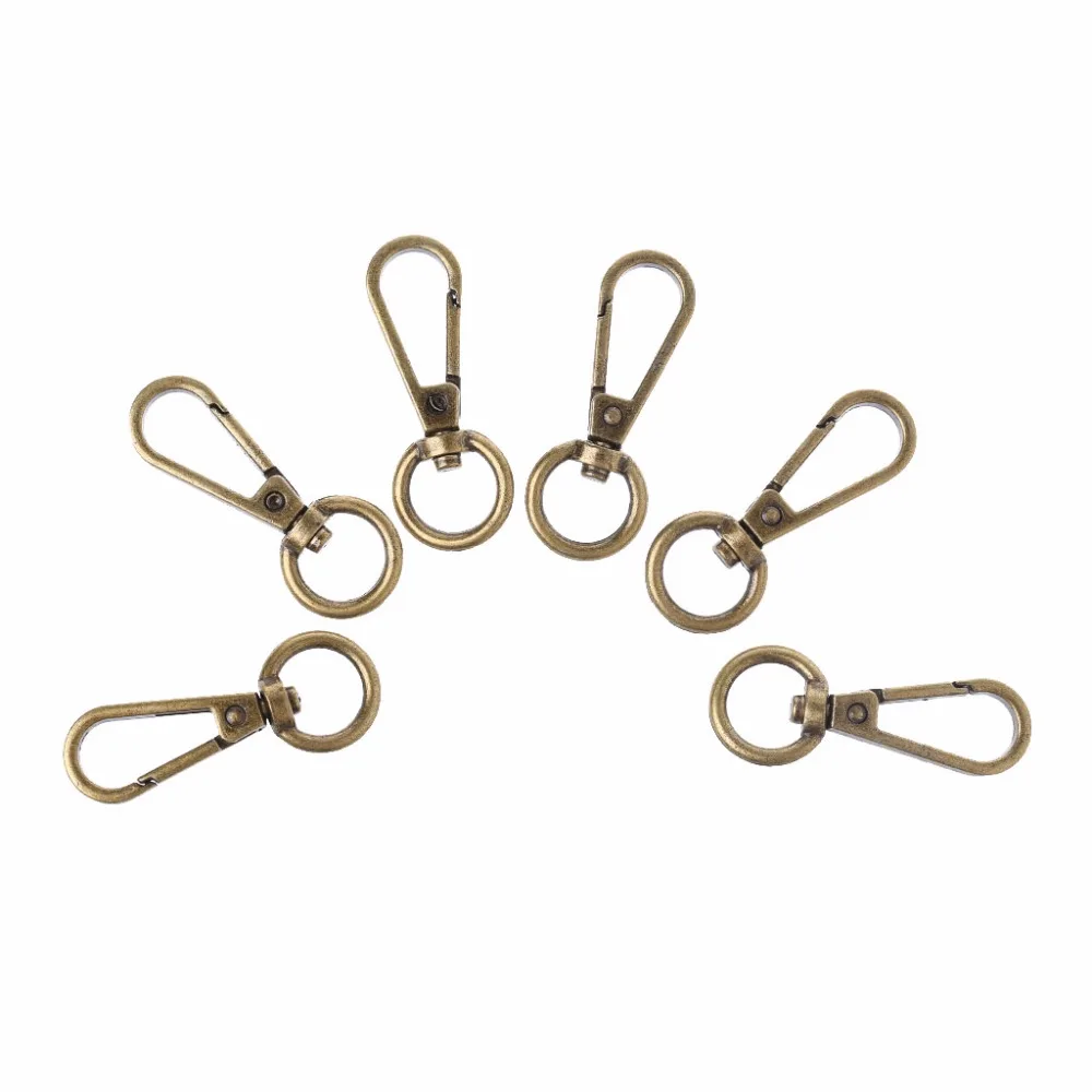 THINKTHENDO 6Pcs 48x1.6x1cm Swivel Clasp Spring Snap Hook Key Ring Chain Bag Hardware Accessories 7 Color