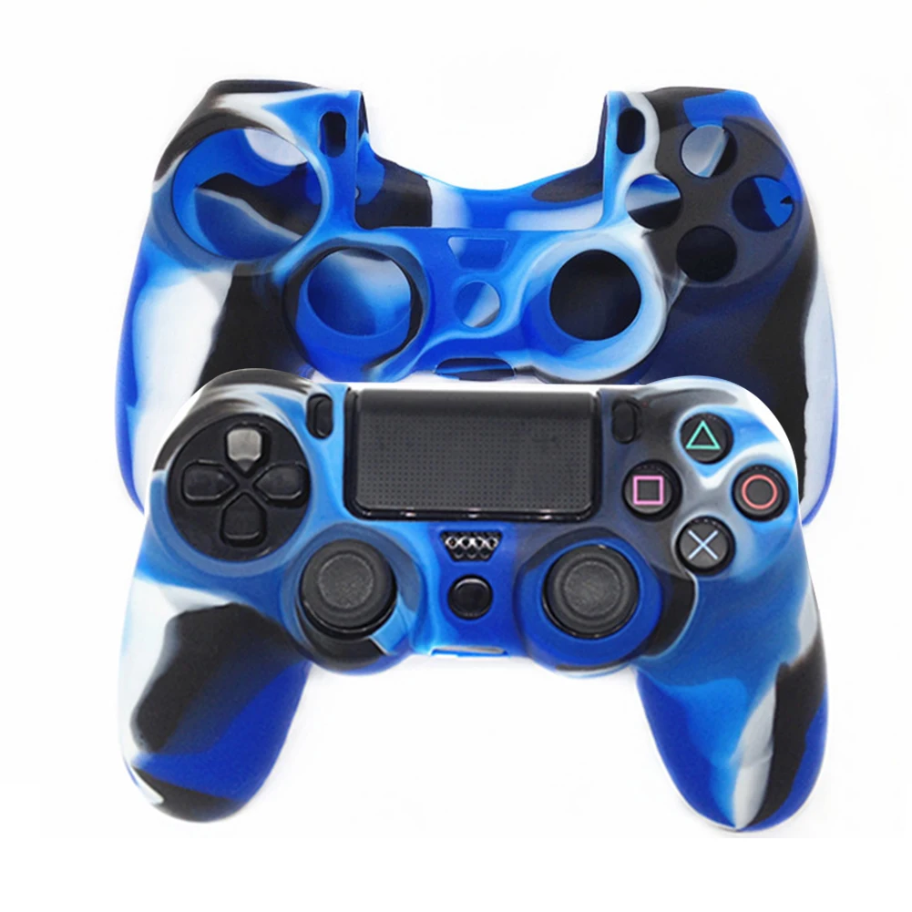 Камуфляжный, силиконовый чехол для геймпада для Sony Playstation4 PS4 Красочные противоскользящие колпачки для захвата Защитная крышка для контроллера PS4