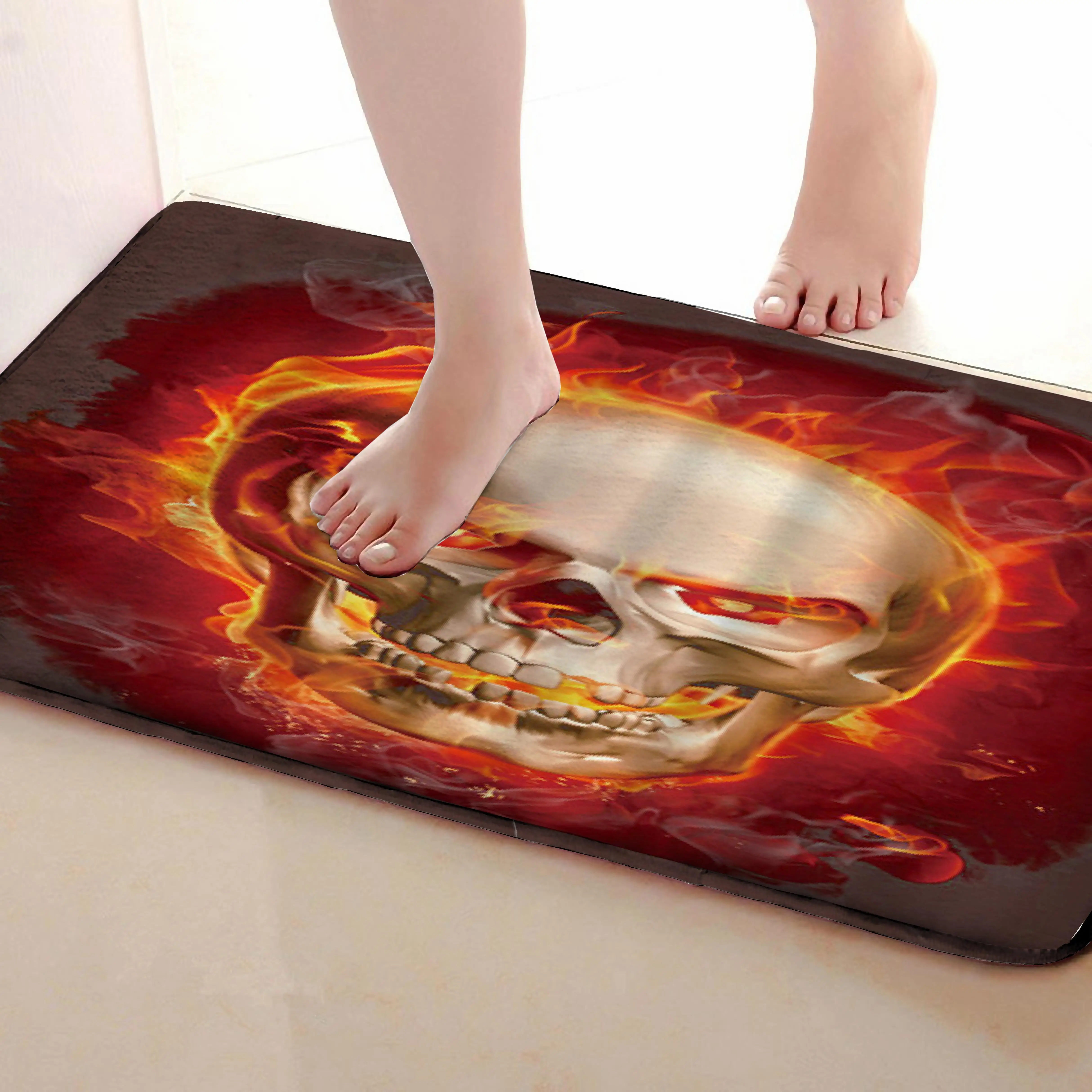 Череп Стиль Коврик для ванной комнаты, смешной Противоскользящий коврик для ванной, занавески для душа s аксессуары, соответствующие вашей душевой занавеске