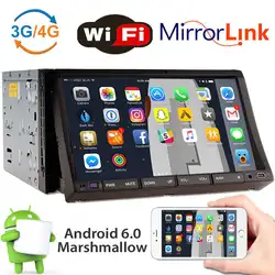 Android 6,0 Автомобильный 7 "HD 2Din InDash Автомобильный DVD Радио стерео плеер gps радио Wi-Fi gps навигация Поддержка Wifi/1080 P/MirrorLink