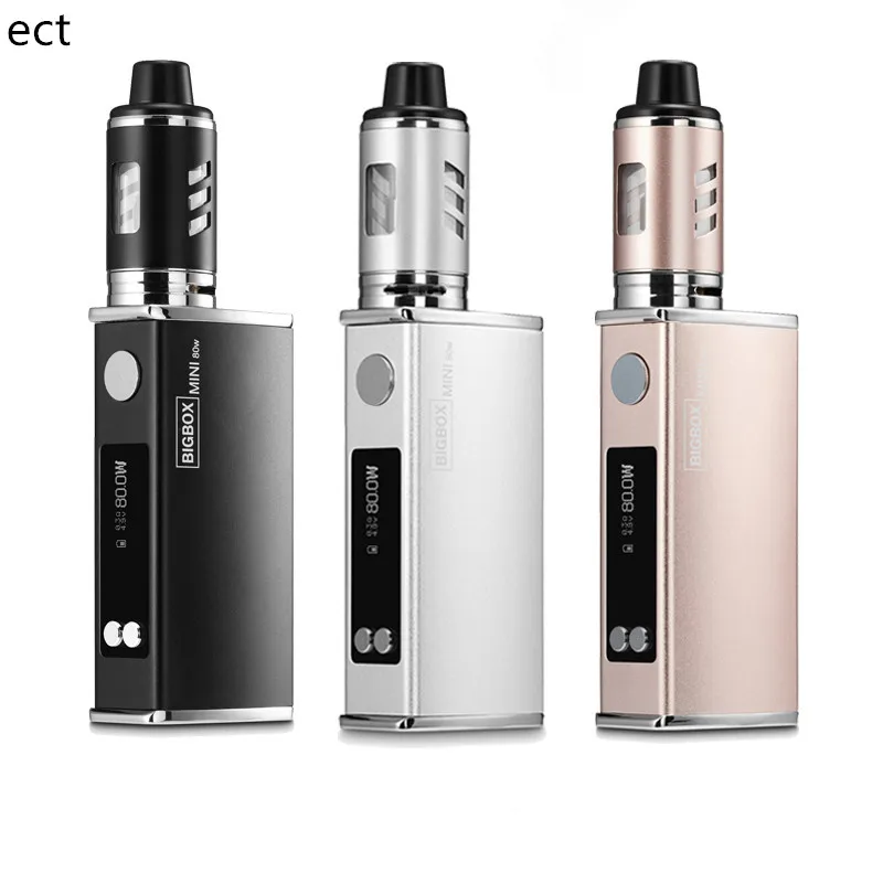 10 шт./лот ect 80 Вт vape мини-стартовый комплект с 4 2-мл танк-атомайзер 2200 мАч 18650