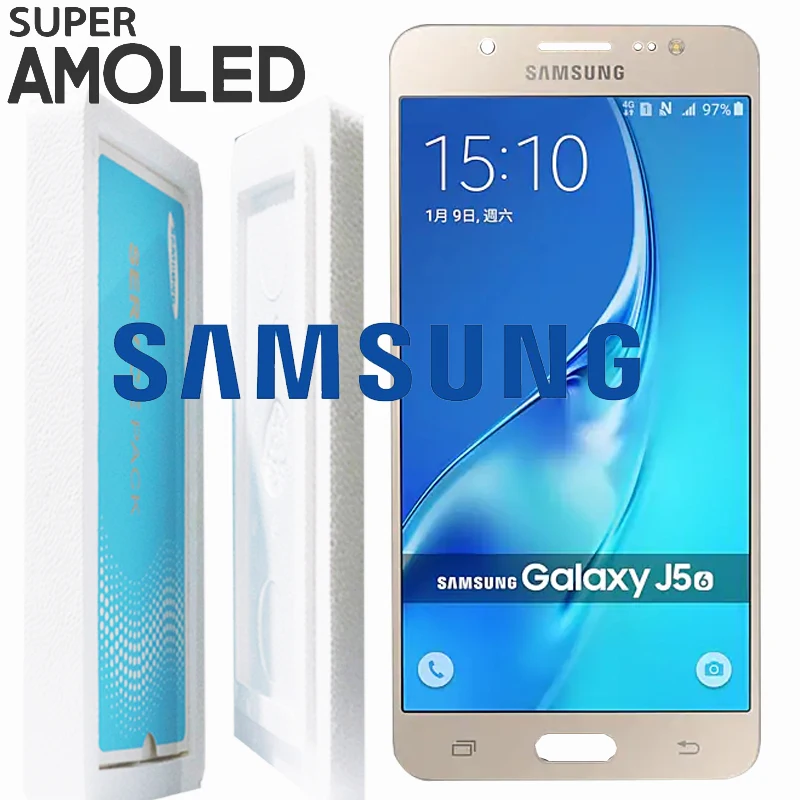 5,2 ''SUPER AMOLED для SAMSUNG Galaxy J5 ЖК-дисплей J510 J510F J510FN J510M кодирующий преобразователь сенсорного экрана в сборе