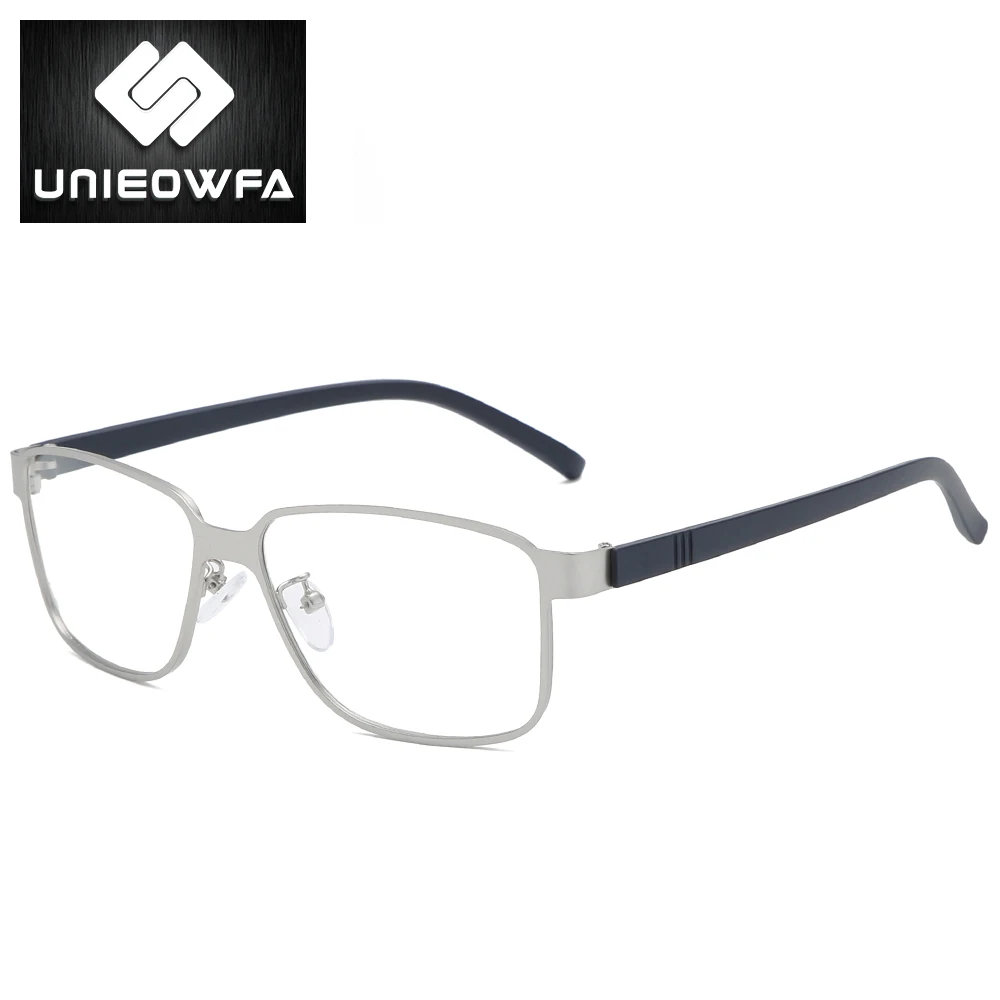 Оптические очки для близорукости, оправа для мужчин, прогрессивные очки по рецепту, оправа из сплава, полная оправа TR90, очки, корейские прозрачные очки - Цвет оправы: C4 Silver