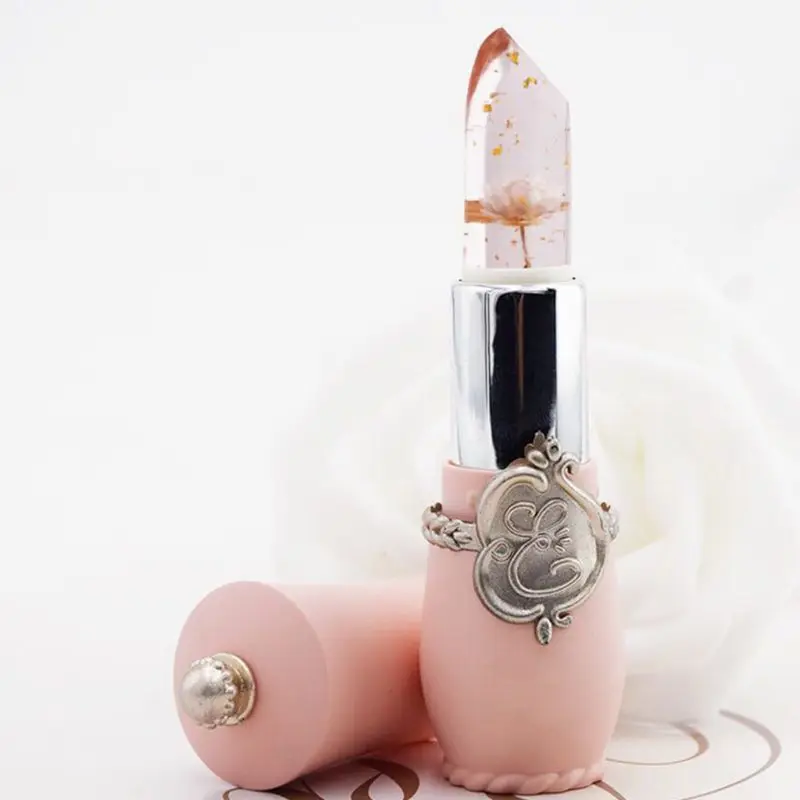 1Pc Waterproof Transparent Lipstick Handmade Long Lasting Temperature Color Changing Jelly Lipgloss With Dried Flower Lip Balm 1Pc Waterproof Transparent Lipstick Handmade Long Lasting Temperature Color Changing Jelly Lipgloss With Dried Flower Lip Balm