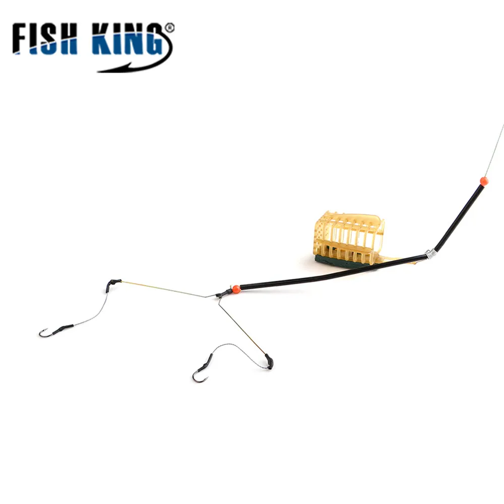 FISH KING 1 шт. 45 см Длина три крючка Карп Рыболовная Приманка-Фидер клетка Приманка Разъем Держатель корзина для рыболовных снастей