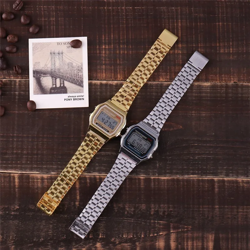 Женские часы от ведущего бренда, роскошные золотые, серебряные, светодиодный, цифровые наручные часы, полностью стальные Аналоговые Кварцевые спортивные часы, Прямая поставка