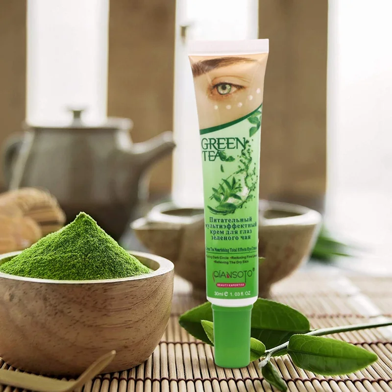 Green Tea Soothing Moisturizing Eye Cream Elastic Anti Puffiness Remove Dark Circles Wrinkle Aging Skin Care |