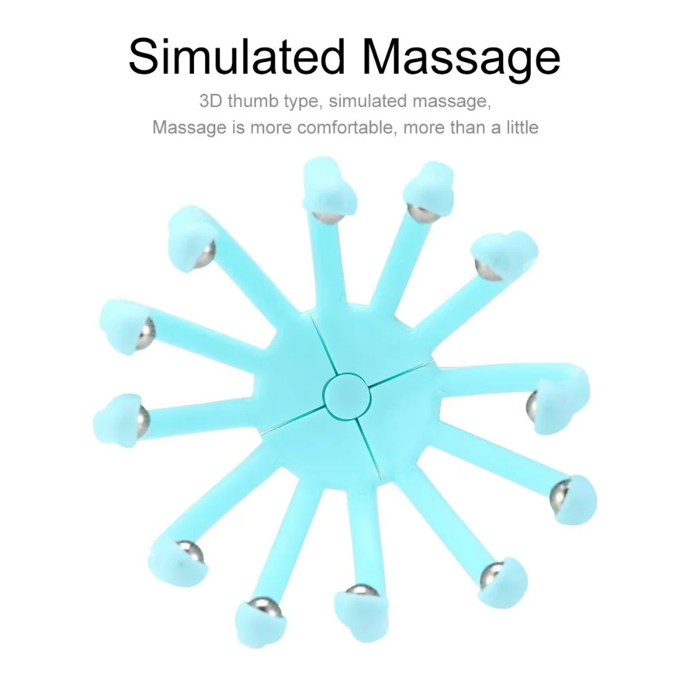 Scalp Massager,Portable Hand Held Massage Tingler,SPA Head Massager Stress Relax 12 Claw Ball Roller Hair Care Massage Tools