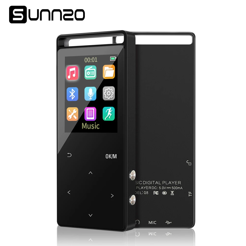 

16G Bluetooth HiFi Digital MP3 Music Player 50 Hours Audio Playback Support up to 64GB Lossless Recorder FM Pedometer