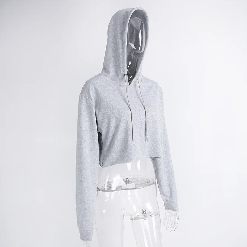 Pullovers Hooded Cotton Women's Hoodies Long Sleevele 3 Colors Solid Casual Female Sweatshirt Short Tops 2017 Women's Clothing (7)