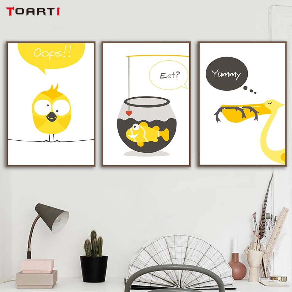 Cartoon Animals Wall Painting Prints (1)