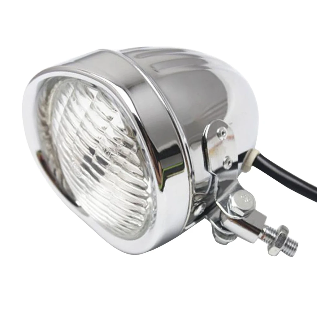 Motorcycle Headlight for   Bobber Chopper Softail   Chrome Clear Aluminum Classic Bottom Mount Bates Style