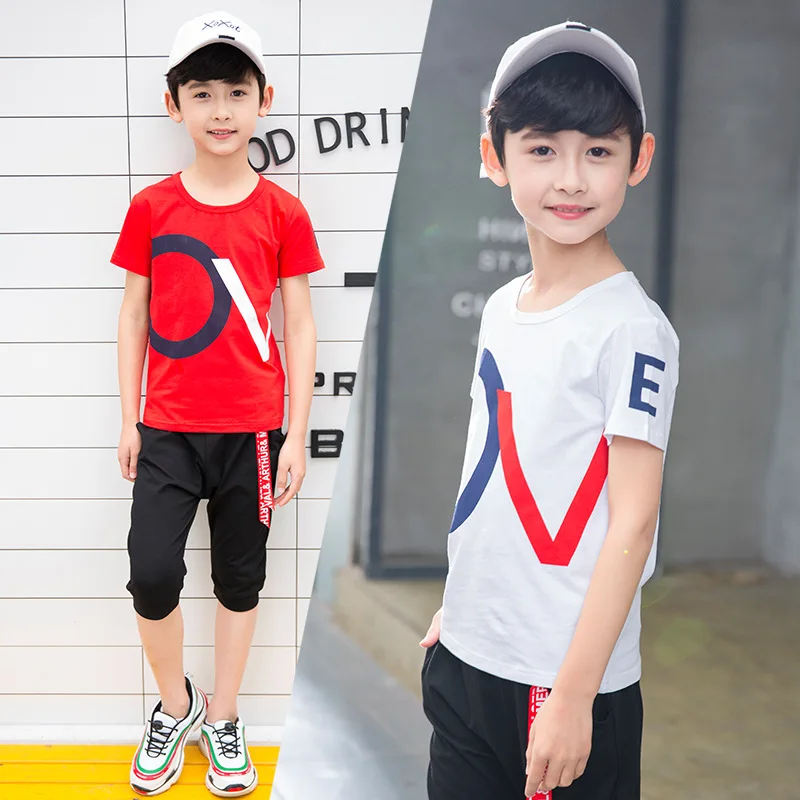 Детская одежда Одежда для мальчиков бутик 2019 г. летний комплект одежды малышей