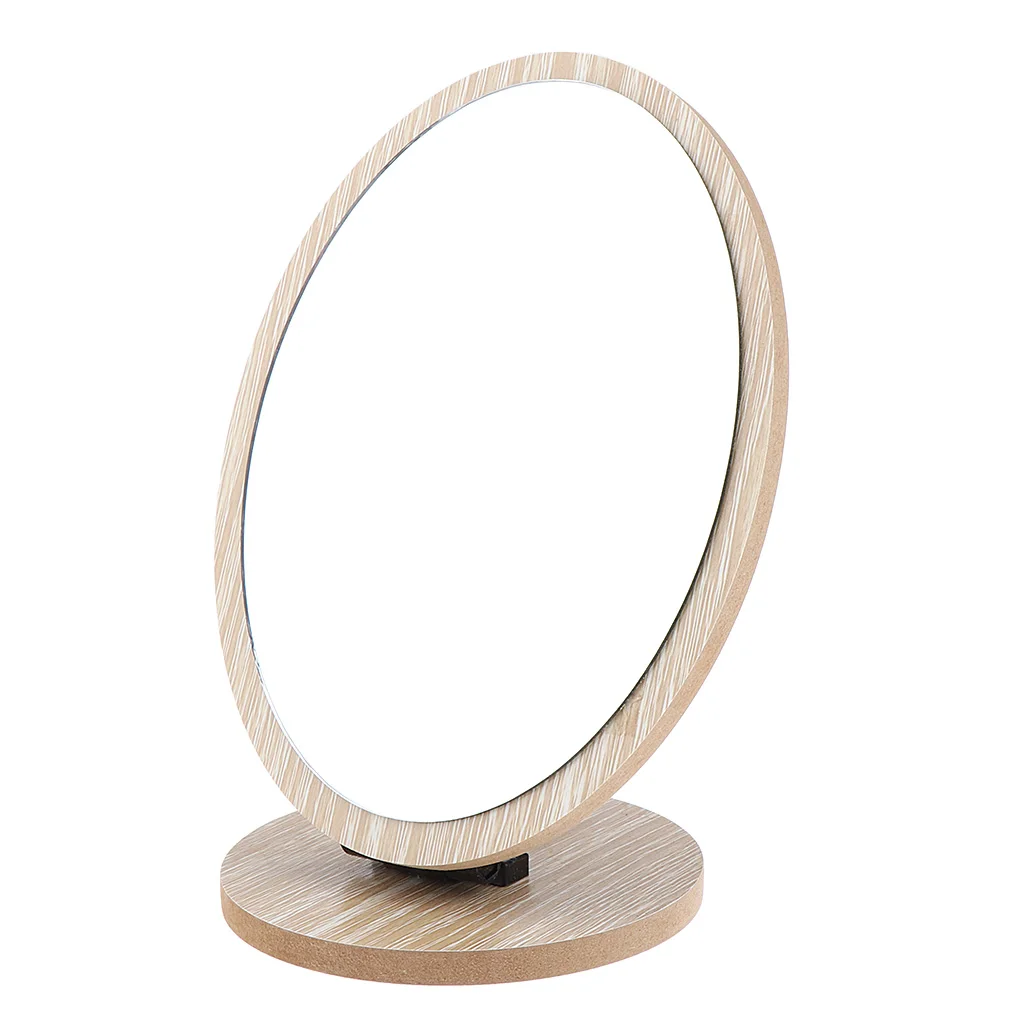 Foldable Countertop Vanity Wood Cosmetic Travel Shower Shaving Makeup Mirror