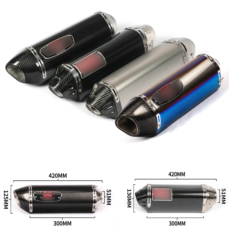 

For ZX-6R/10/Z250 300/R3/25 R6 K6K7 K8K9 Exhaust Muffler Pipe With DB Killer Modified 38-51mm Motorcycle Tail Silencer System