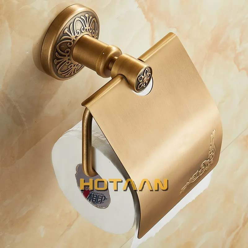 Solid Aluminium Toilet Paper Holder Antique Brass Color Tissue Roll Paper Box Classic Bathroom Accessories Toilet paper holder