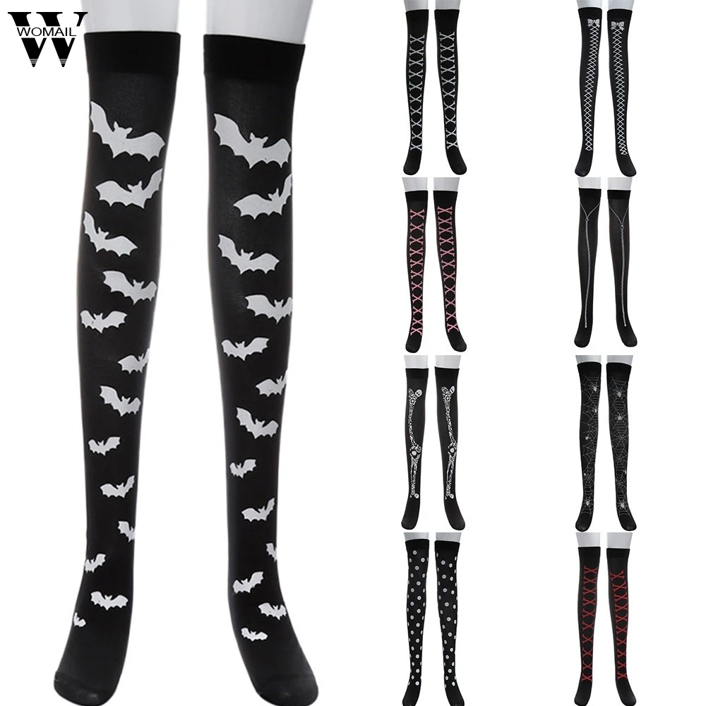 

New Halloween Print Long Tube Knee Socks fashion Fancy Dress Party Funny Dress Up Props 2018