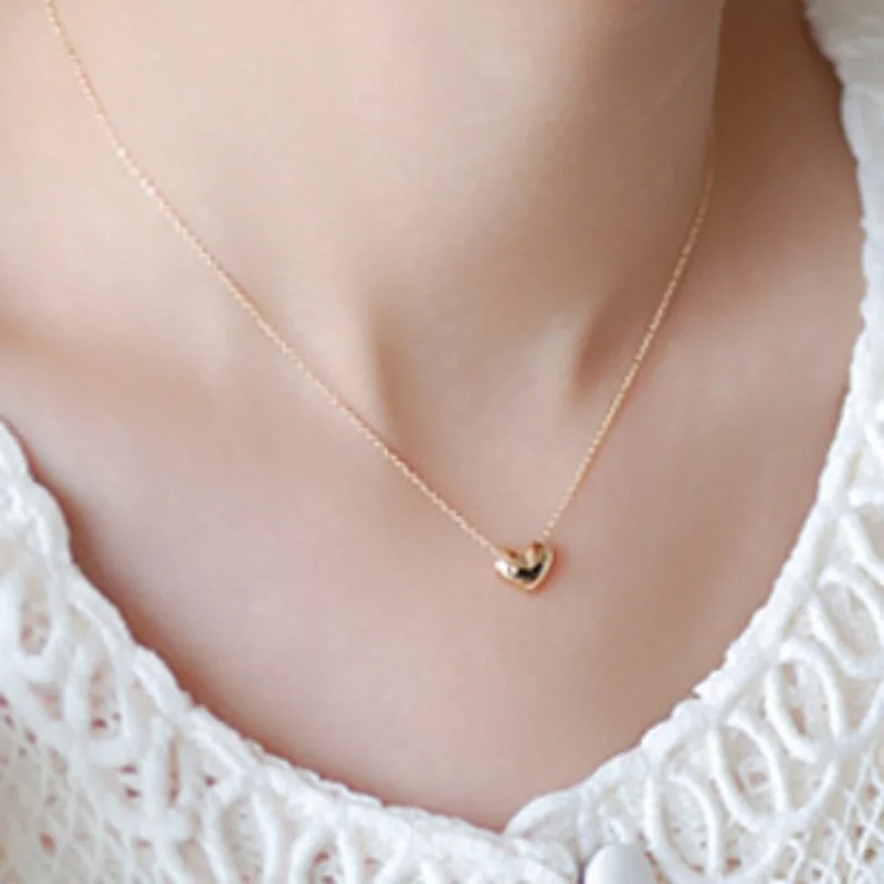 Necklace for Women Fashion Elegant Tiny Heart Choker gold Silver Necklace Small Love Necklace Pendant on neck Bohemian Chocker Fashion Jewelry