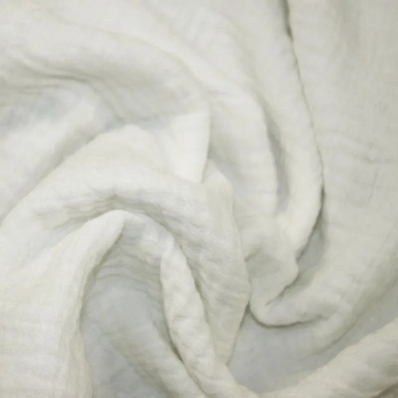 

Artistic retro double layer 100% cotton white crepe soft textile cloth for DIY handwork baby clothes shirt blouse dress tissue