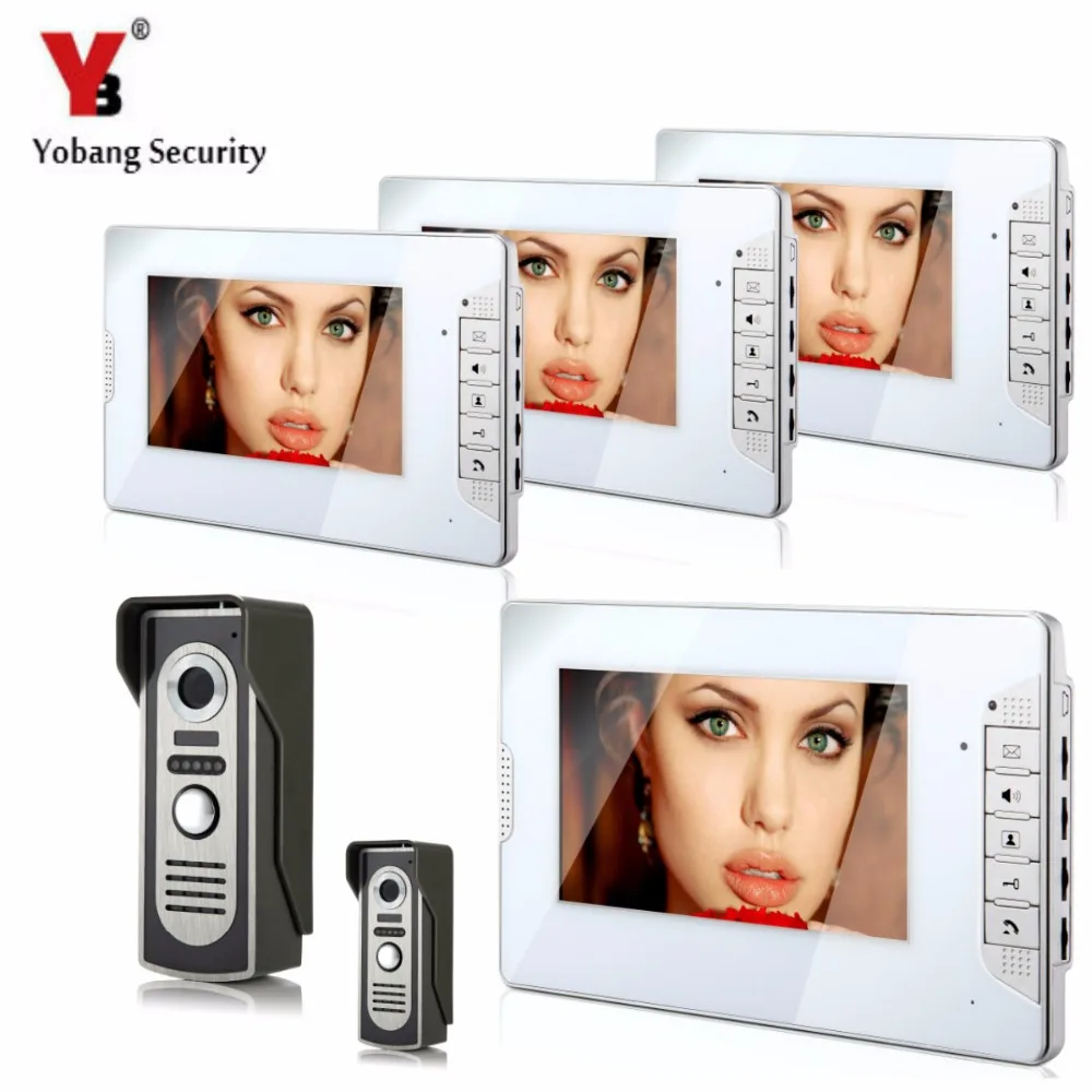 

YobangSecurity Video Intercom 7"Inch Monitor Wired Video Door Phone Doorbell Home Security Camera Monitor Kit For Home apartment