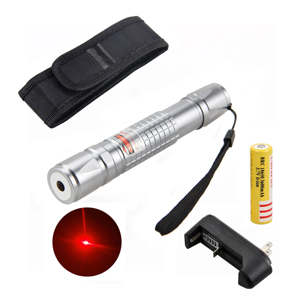 650nm 1 ميجا واط ليزر مؤشرات القلم عرض LED القلم البسيطة حرق شعاع ضوء مع قابلة للشحن 18650 بطارية و شاحن عالمي