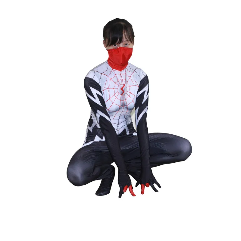 Venom Silk Cindy Moon SpiderGirl Spider, костюм для косплея, спандекс, Zentai, облегающий костюм для Хэллоуина, костюм для Леди/Женщины/детей