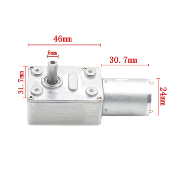 

DC 24V Worm Gear Motor Reversible High Torque Turbo Gear Reduction Motor 2/6/10/25/101RPM Electric Gearbox Low Speed Gear Motor
