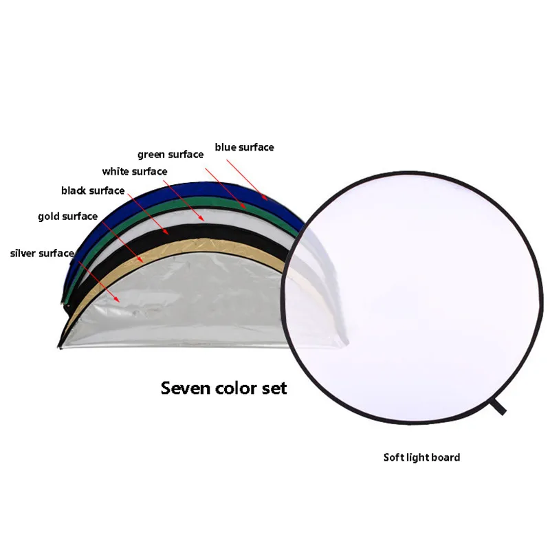 Tycipy 7-в-1 reflecor Портативный складные светоотражатели 110 см отражатель круглой фотографии отражатель белого задние фоны для студийной съемки с несколькими фотографиями