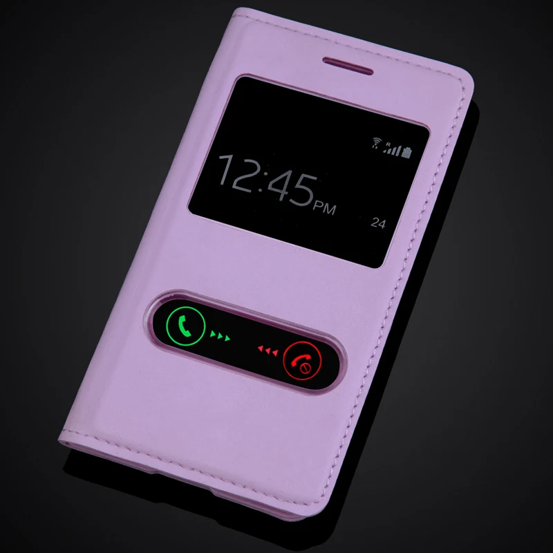 Тонкий кожаный чехол книжка с окошком для Samsung Galaxy S 3 mini SIII S3 Mini I8190|s3 memory|s3 minis3 red |