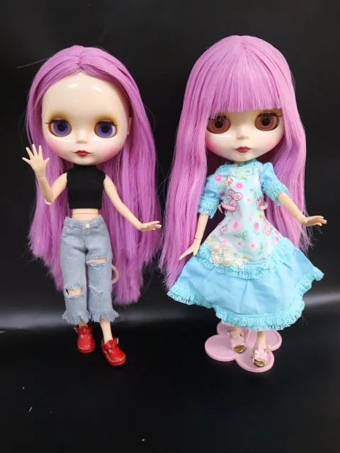 

joint body Nude blyth Doll, purple hair Factory doll,Suitable For DIY 20170901