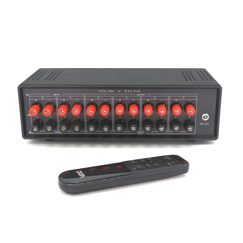 

2 Input 4 Output/4 Input 2 Output Lossless Audio Signal Switcher Switch Splitter Selector With Remote Control Power Adapter