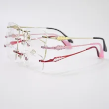 Изысканная Женская богиня, близорукая оправа для очков из чистого титана, оправа для очков с бриллиантами, женские очки