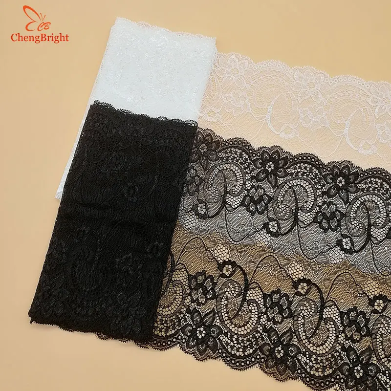 

ChengBright 2Yards chrysanthemu Pattern Stretch Lace Fabric Ribbon Lace Trim Ribbon Craft Fabric 18cm/7in Width African Fabrics
