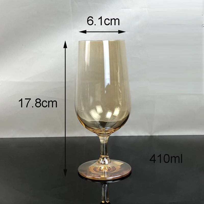 Европейские хрустальные стеклянные бокалы для вина, Золотое Гальванопокрытие, чашка для шампанского, бокал для виски, бокал для бренди, графин для дома, посуда для напитков - Цвет: Water cup  410ml