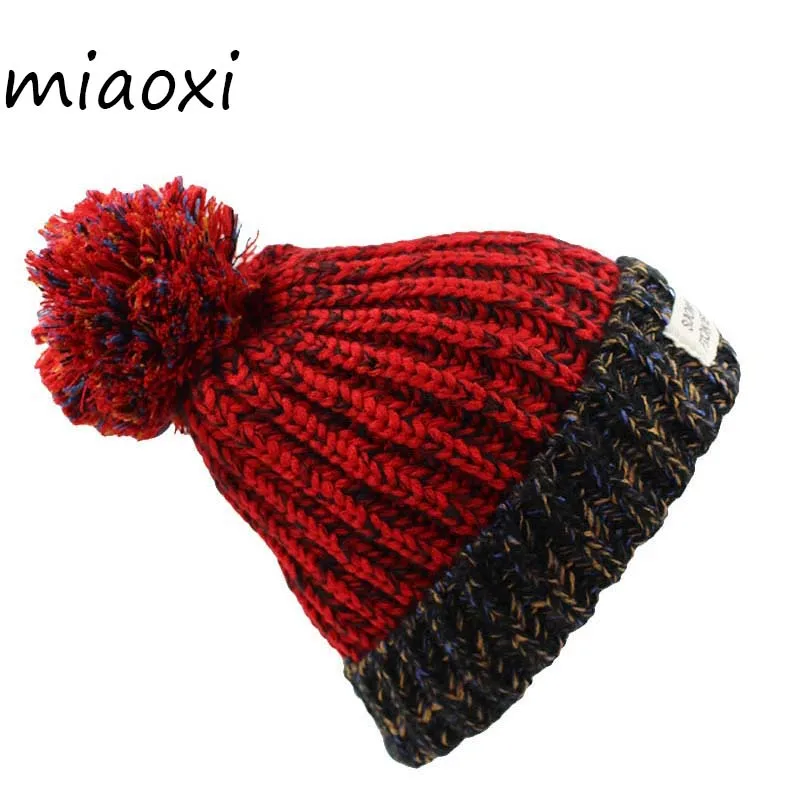 

miaoxi Fashion Knitting Wool Women Casual Hat Winter Warm Female Caps Beanies Skullies Hot Sale Girl Hat Cap For Woman Gorro