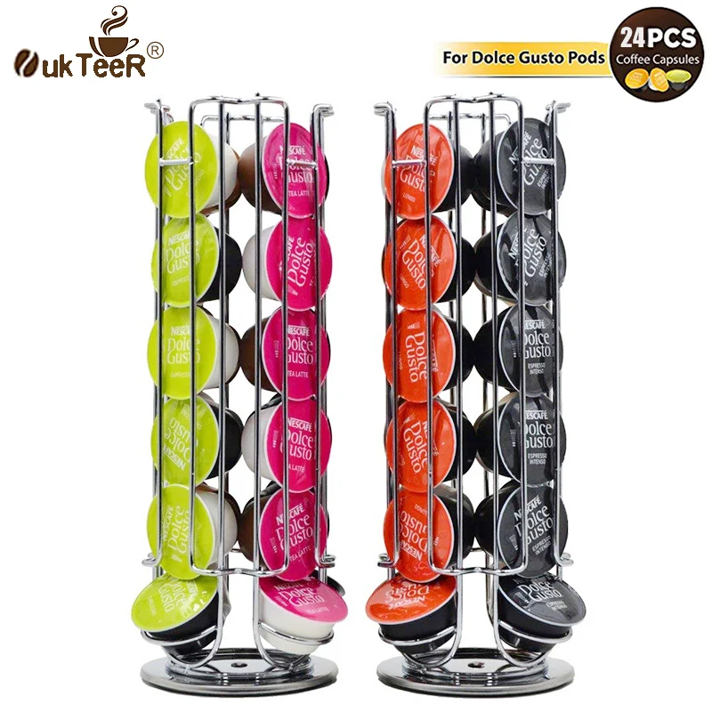 

1PC Dolce Gusto Capsule Holder 24 PCS Coffee Storage Pod Holder Rotating Rack Coffee Capsule Stand Capsules