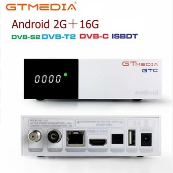 

Freesat/GTmedia GTC Satellite Receiver DVB-T2/S2/Cable ISDBT android 6.0 2GB 16GB +1 Year cccam decoder PK X96MIMI TV BOX