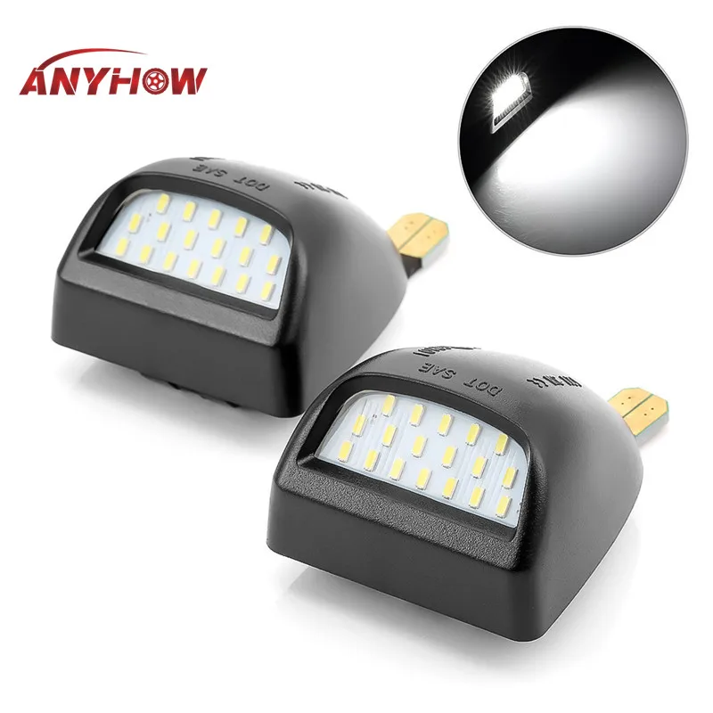

ANYHOW 2PCS License Plate light Chevy Silverado 1999-2013 BRIGHT SMD LED lamp Pickup Saab 12v 6500k 3w car styling new arrival