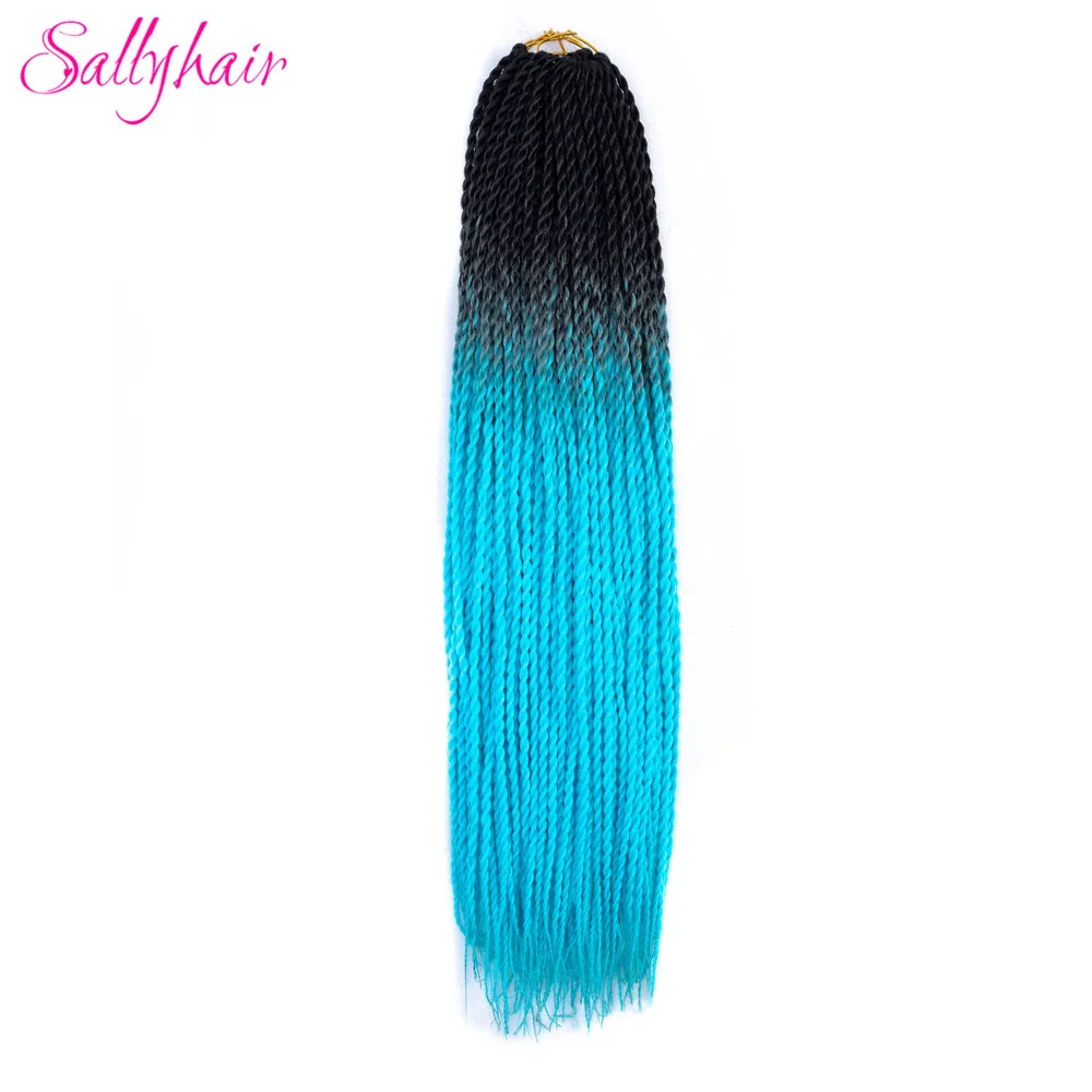 Sallyhair, 24 дюйма, 20 прядей, Омбре, цвет, сенегаль, закрученные косички, волосы для наращивания, высокая температура, синтетические, вязанные, косички - Цвет: P4/30