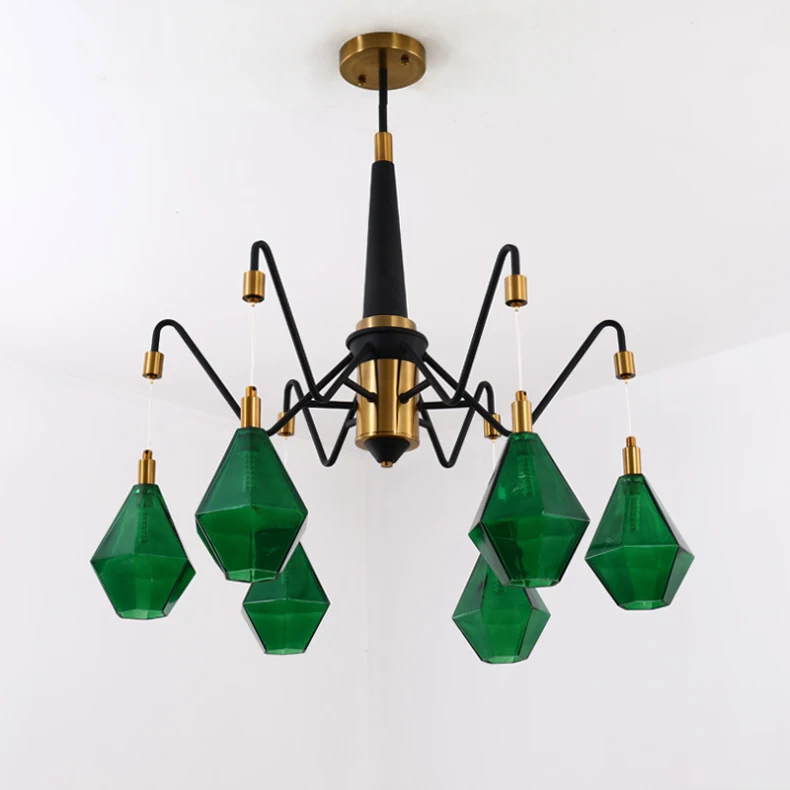 Classical White/Green Lampshade Bedroom Pendant Lamp Living room Chandeliers Restaurant Hanging Lamp G9 LED Bulb 110/220V - Цвет корпуса: Green D72 x H75cm