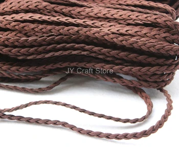 

12yard/lot soft Coffee leather Faux suede lace Flait cord rope string bracelet necklace craft gift diy strap