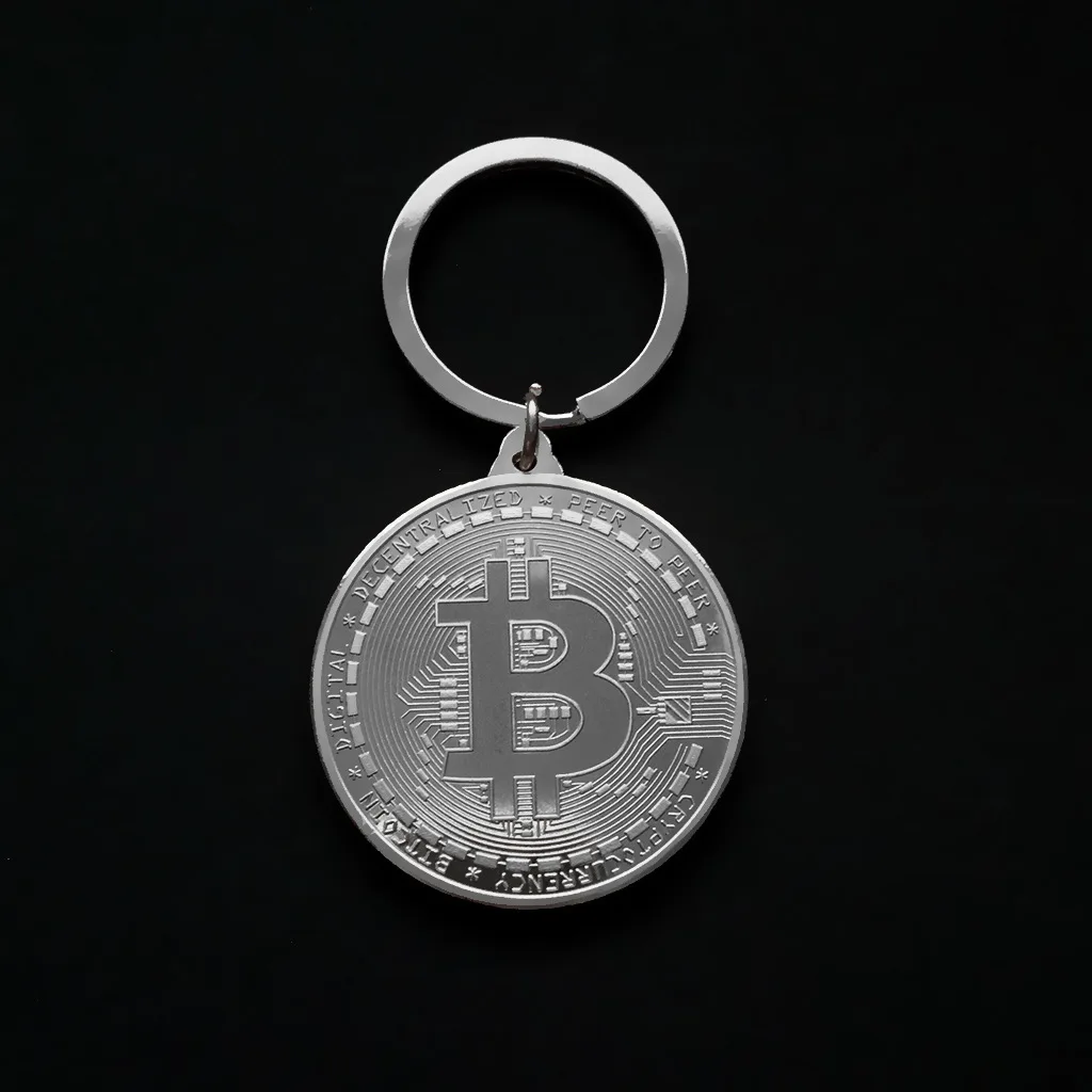 Позолоченный физический Биткоин Casascius Bit монета BTC чехол Подарок физический металлический античный имитация арт-коллекция монет BTC брелок