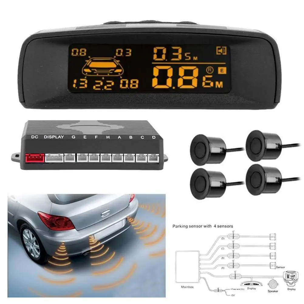 Full Digital Distance Display Reversing Radar LCD Car Parking Sensor Kit A10 With 4/6/8 Probes Parking Sensor Full Digital Distance Display Reversing Radar LCD Car Parking Sensor Kit A10 With 4/6/8 Probes Parking Sensor