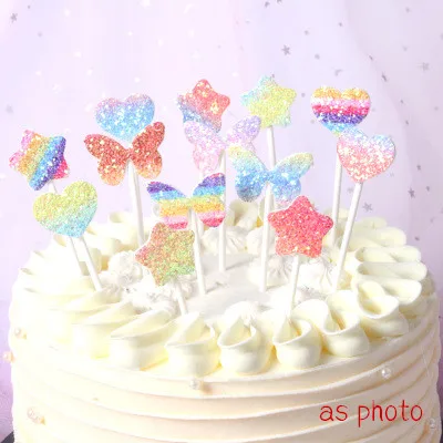 Украшения для торта с бабочкой, яркая лазерная бабочка "с днем рождения", украшения для торта, десертный декор, вечерние украшения, прекрасный подарок - Цвет: No.12